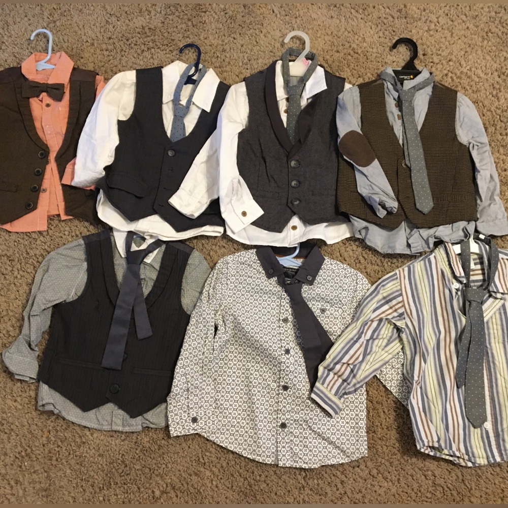 Lot of 7 Boys Dress Shirts 2T/3T
